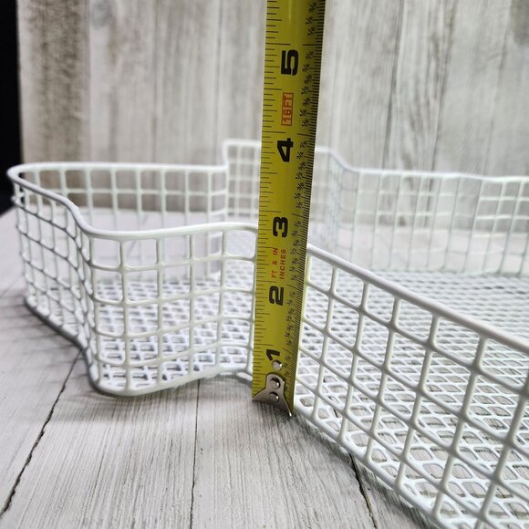 Metal Wire Basket White Texas State Shaped Storage Bread Fruit Wall Display - Picture 7 of 8